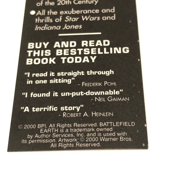 Battlefield Earth Vintage Promotional Bookmark - Picture 8 of 8